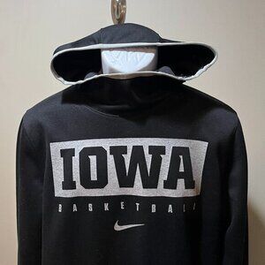 Nike Dri-Fit Men's black Iowa Hawkeyes Hooded Sweatshirt hoodie Medium M EUC